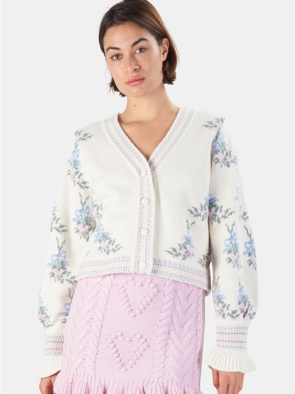 LoveShackFancy Boscom cardigan sweater size XS